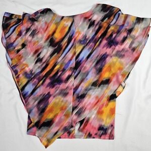 Studio Works Bold Tye Dye Blouse Under Tank Loose Flowing Cover Size L